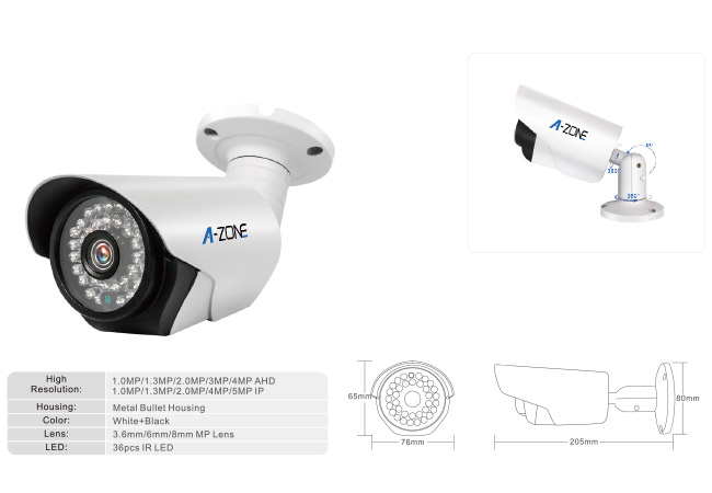 Videocamere di sicurezza impermeabili di IP67 AHD, videocamere di sicurezza a distanza della pallottola 