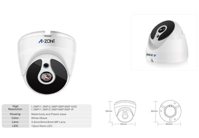 Videocamere di sicurezza impermeabili di AHD, videocamera di sicurezza dell'interno a distanza 12pcs LED nano della cupola