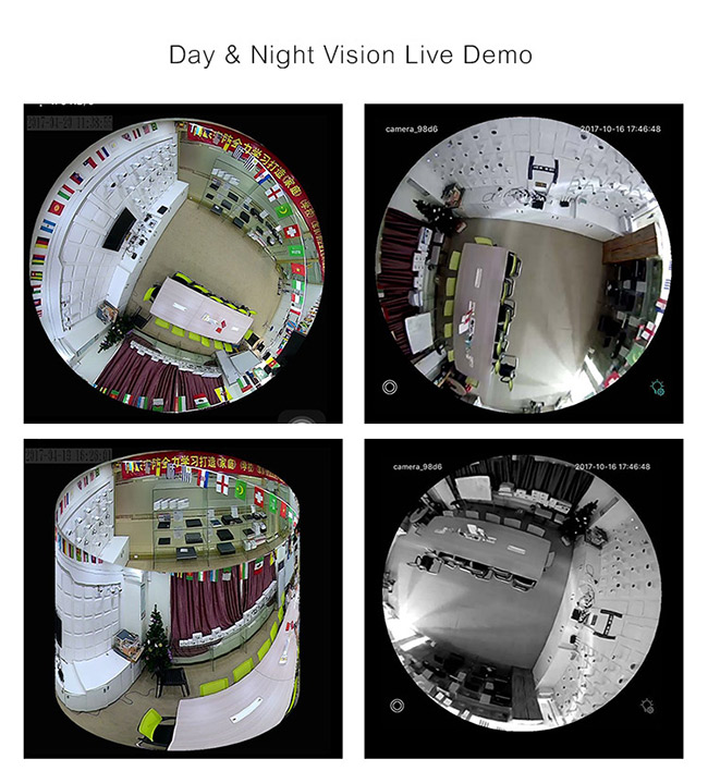 Sensore bidirezionale di rendimento elevato dell'audio 200W di WIFI Vr della macchina fotografica panoramica di HD Fisheye 360