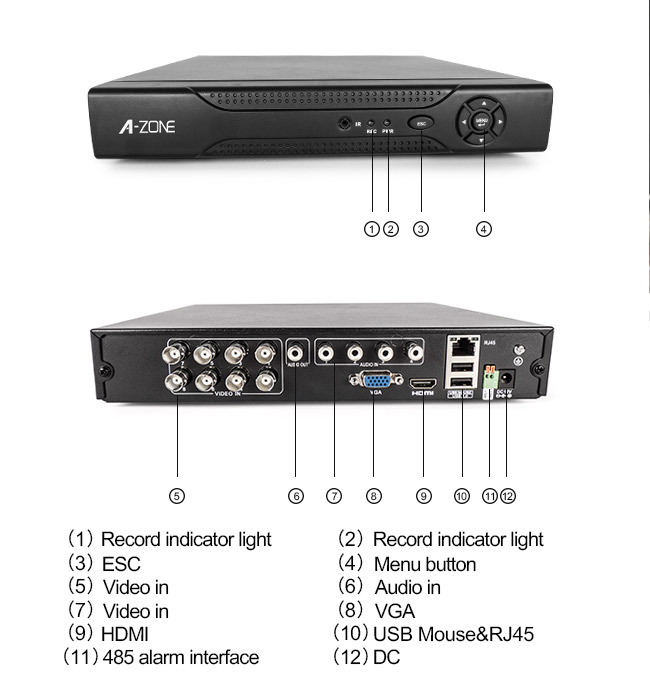 Digital 8CH DVR e rete Dvr di NVR H.264 per sorveglianza della macchina fotografica